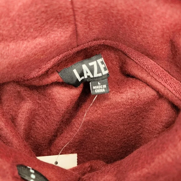 LAZER Mens Polar Fleece Pullover Hoodie Red Size L New with Tags - Picture 5 of 5